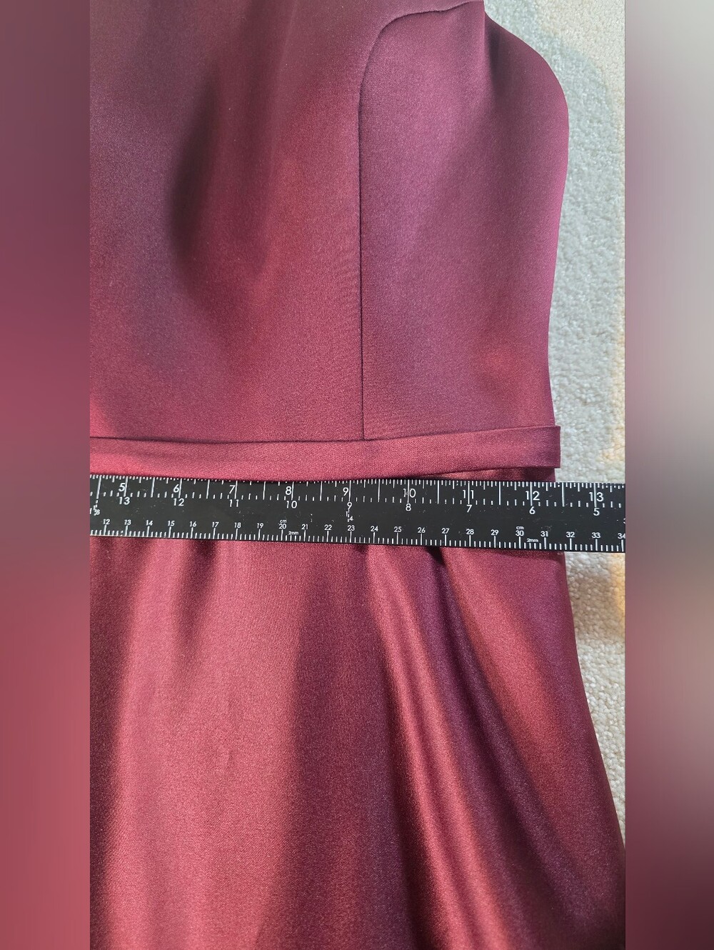 Morilee By Madeline Gardner Bordeux Bridesmaid Satin Maxi Gown Halter Neckline 6 - Picture 8 of 11